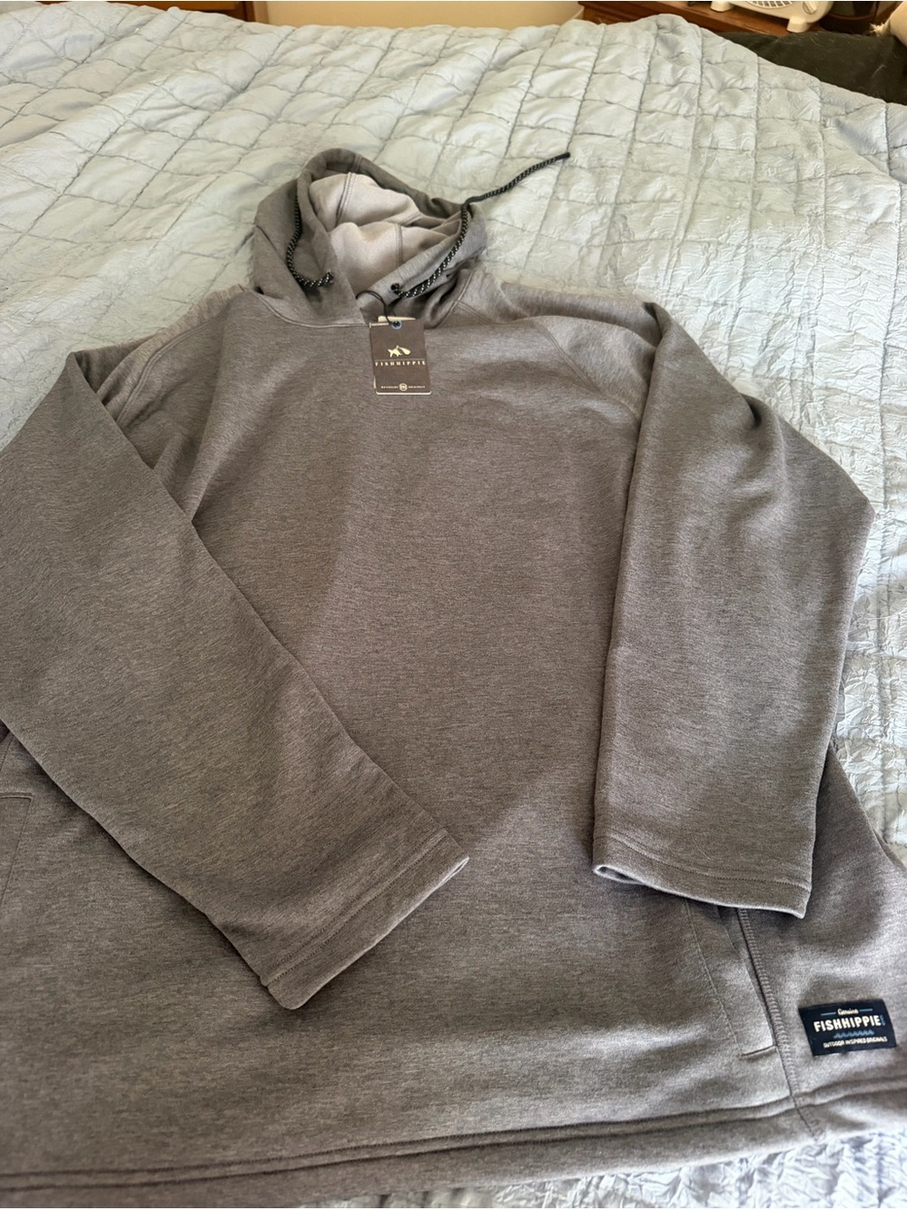 Fish Hippie Grey Hooded Pullover Sweatshirt NWT Size 2XL
